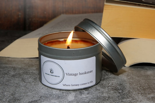 vintage bookstore candle