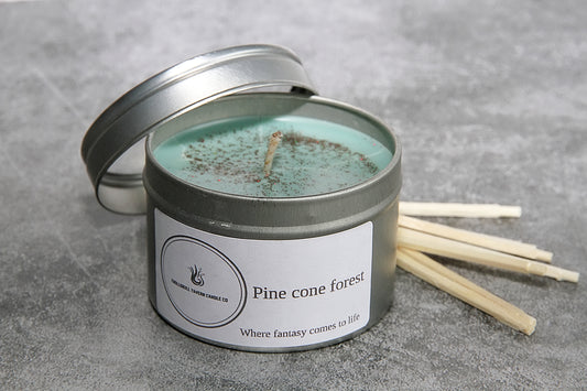 pine cone forest candle